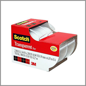 Scotch Transparent Tape 3/4 in x 250 in 2pk