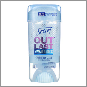 Secret Outlast Sweat & Odor Completely Clean Gel Deodorant 2.6oz