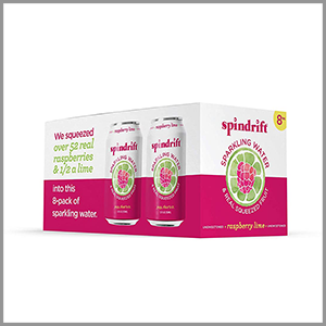 SpinDrift Raspberry Lime Sparkling Water 12fl oz x 8