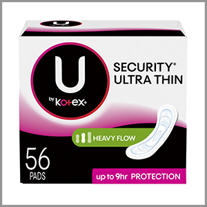 U by Kotex Long Ultra Thin Pads 56pk