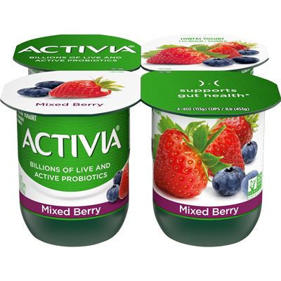 Activia Mixed Berry Yogurt 4ct 4oz