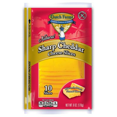 Dutch Farms Sharp Cheddar Cheese Slices 6oz